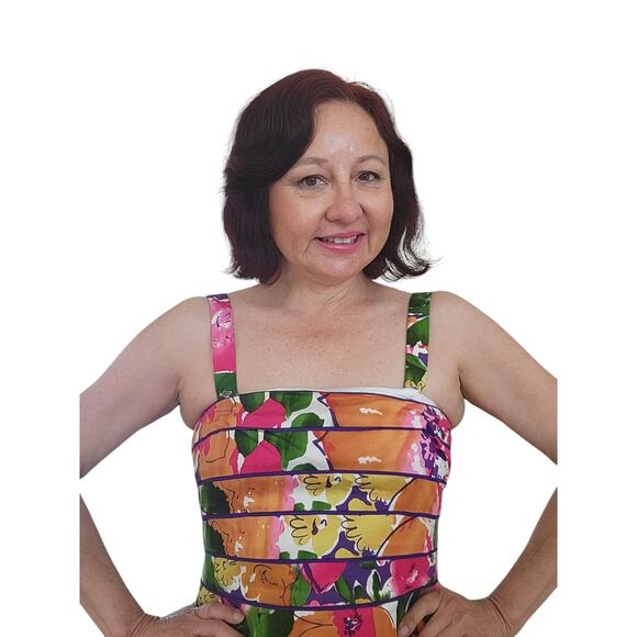 Vintage 90s SPENCE Corset Floral Spring Dress Bodycon SZ 6 - Picture 10 of 13